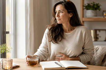 Femme potentiellement en préménopause cycle régulier avec de nouveaux symptômes