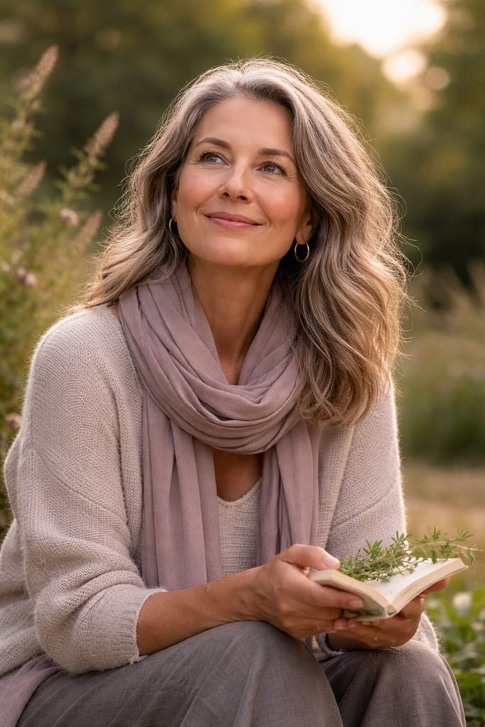 Femme ménopausée épanouie sereine