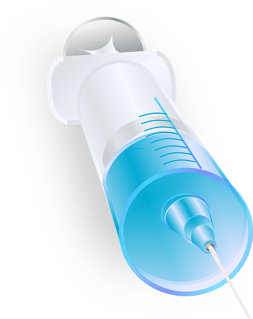 seringue représentant l'hydrotomie percutanée au sérum  marin